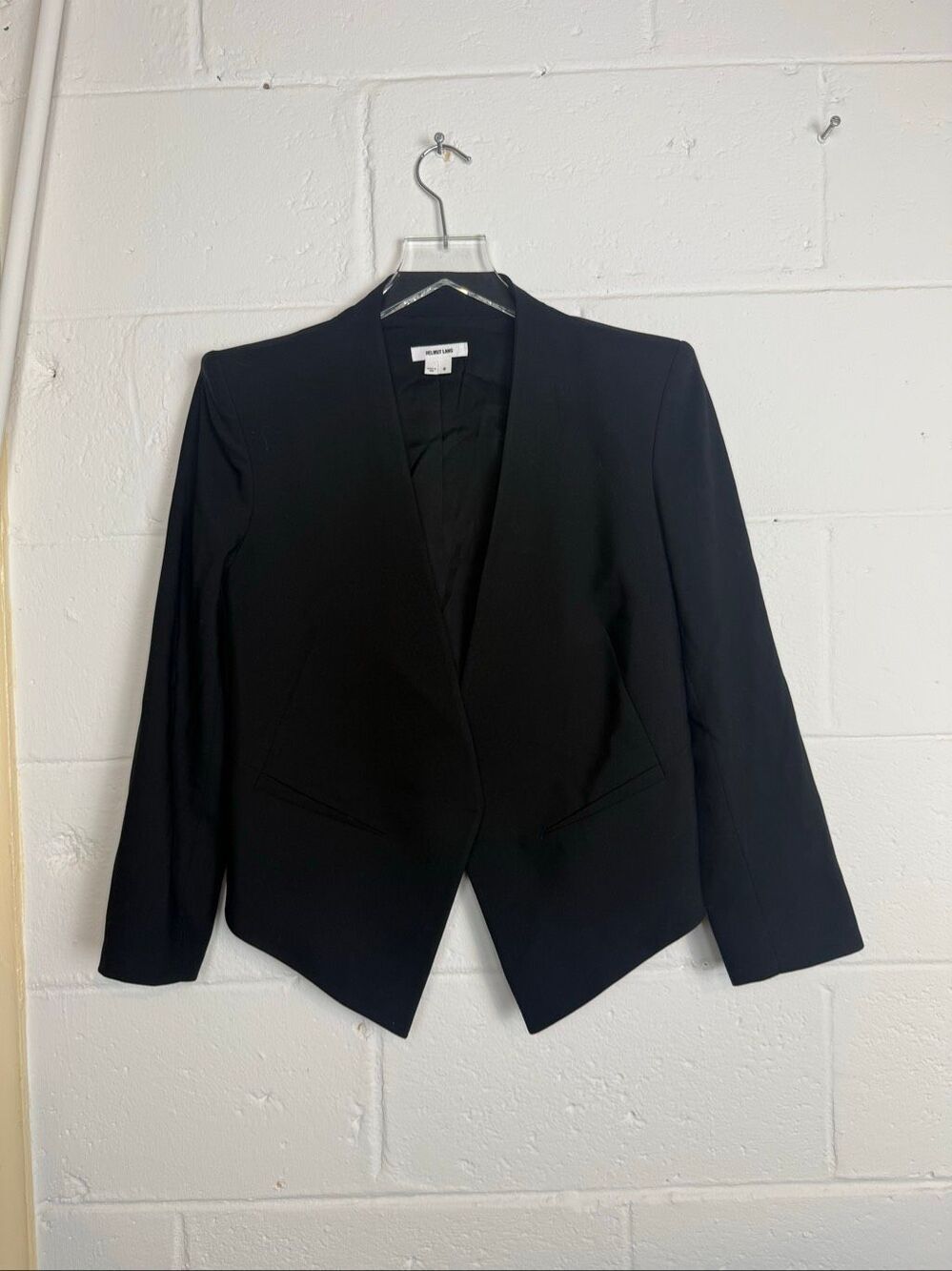 Helmut Lang Women’s 6 Black Wool Asymmetrical Blazer Made in USA Avant Garde